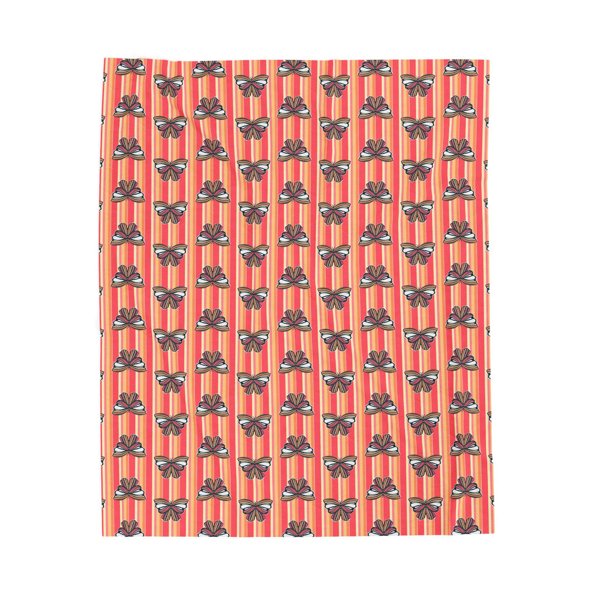 Retro Sunset Butterfly Throw Blanket | Colorful Butterfly Fleece Blanket | Cozy Retro Throw | Soft Whimsical Home Decor