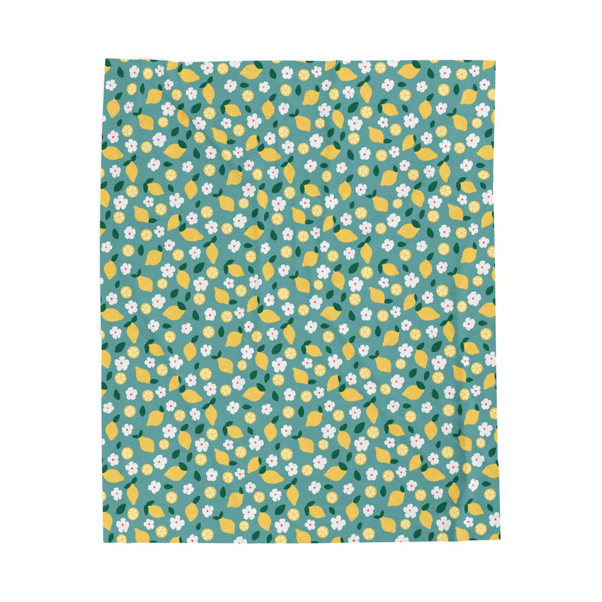 Lemon Blossom Throw Blanket – Cozy Citrus Floral Summer Blanket