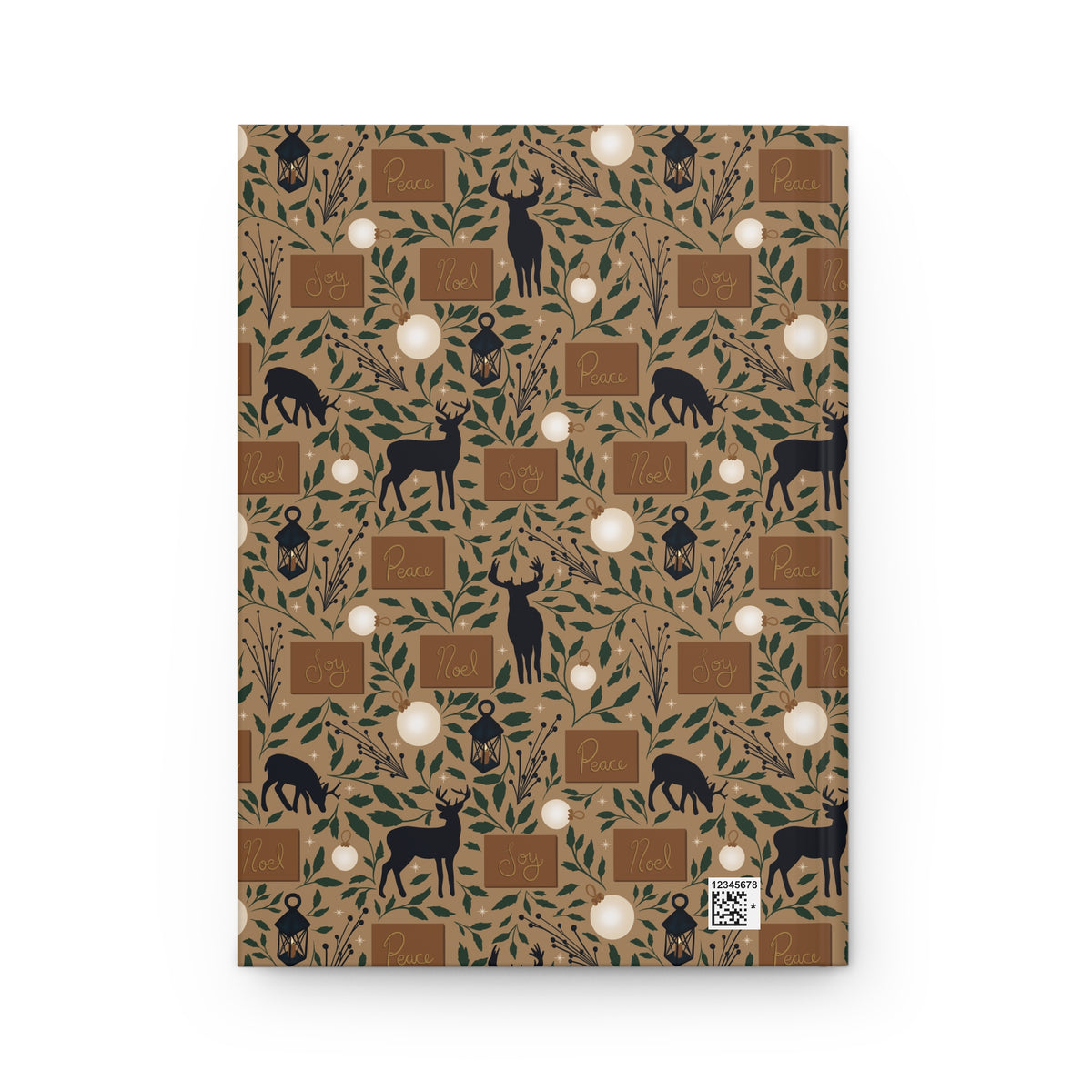 Tan Woodland Deer Hardcover Journal | Vintage Christmas Lined Notebook
