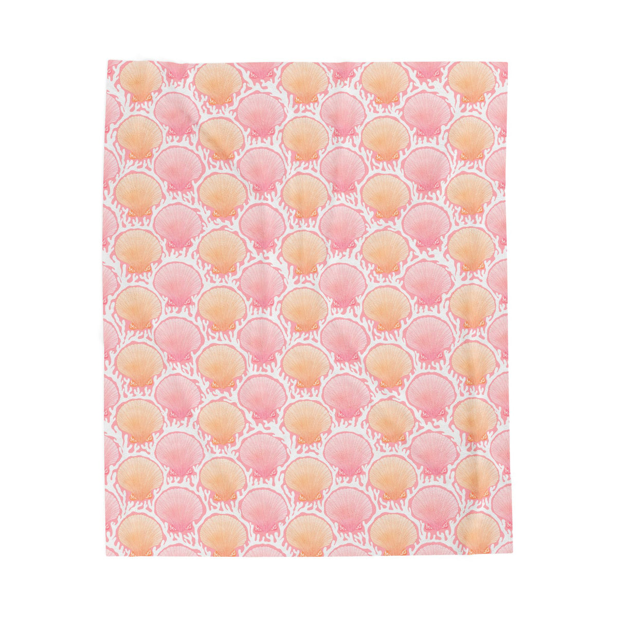 Coastal Seashell Blanket | Pink Beach Aesthetic Throw | Ocean Inspired Cozy Blanket | Pastel Shell Throw | Soft Coastal Home Decor Gift