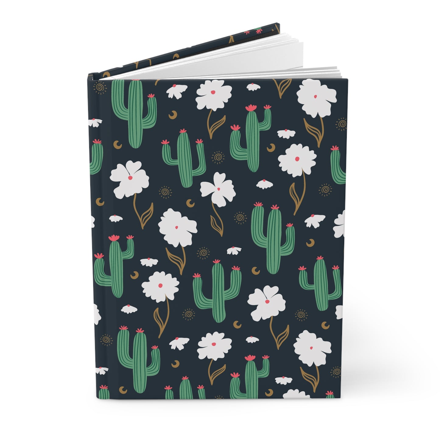 Midnight Cactus & Wildflower Hardcover Journal | Desert Floral Notebook