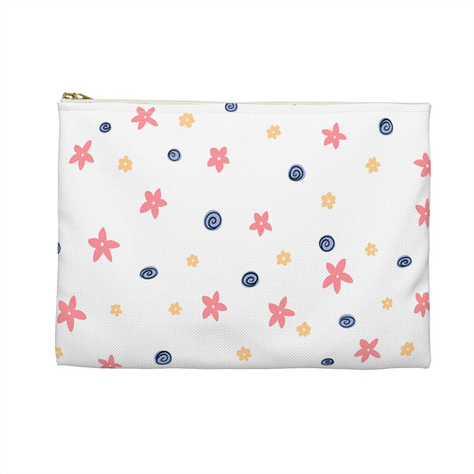Floral Zipper Pouch – Whimsical Cosmetic Bag, Cozy Pencil Case, Pastel Travel Organizer Pouch, 8x6 Accessory Bag