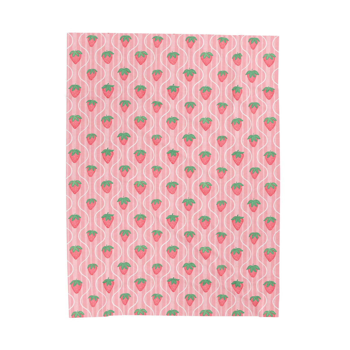 Sweet Strawberry Picnic Blanket – Cozy Pink Strawberry Pattern Throw | Cottagecore Summer Aesthetic Blanket | Soft Strawberry Home Decor