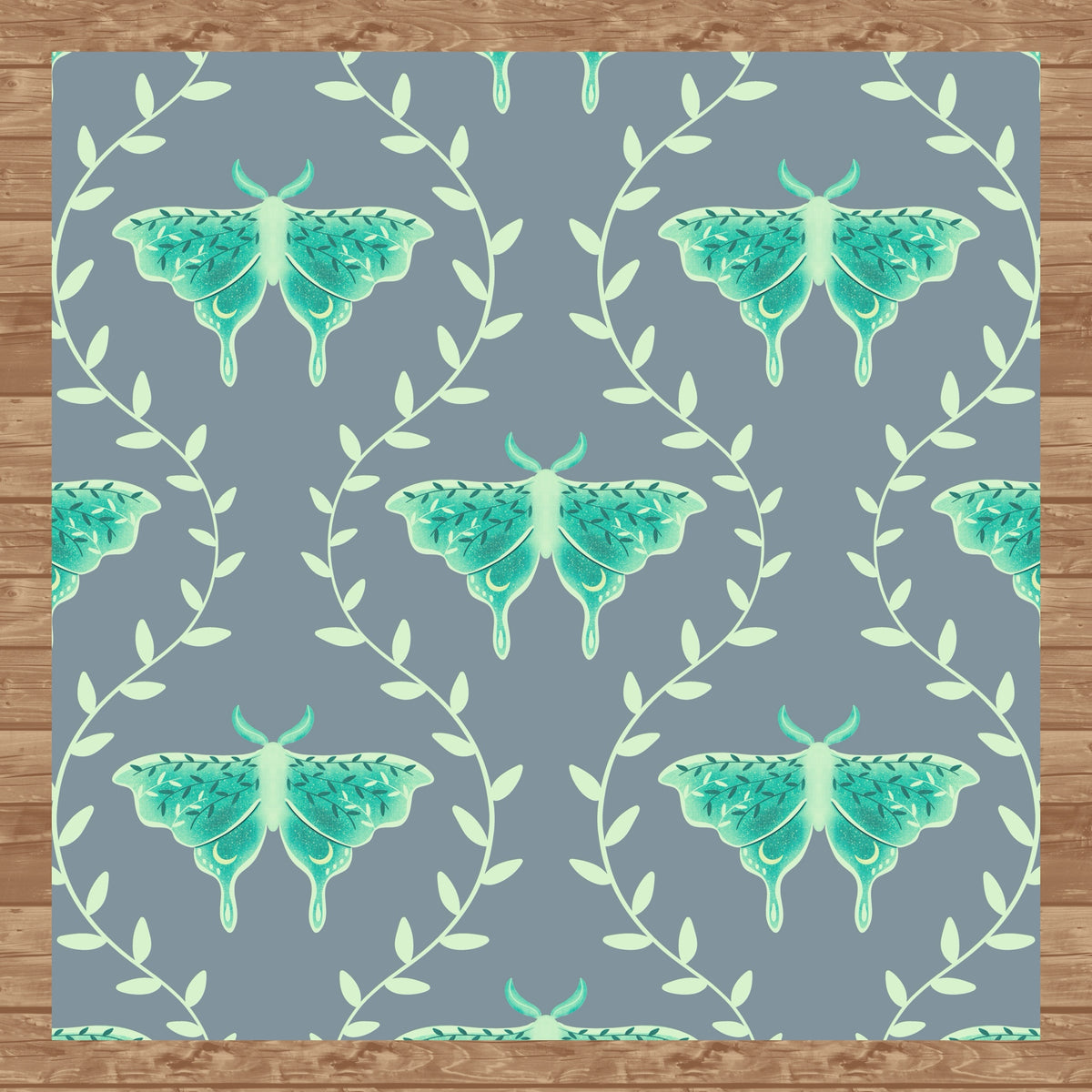 Whimsical Moth Seamless Pattern Grey – Dreamy 12x12” PNG, 300 DPI, Commercial Use