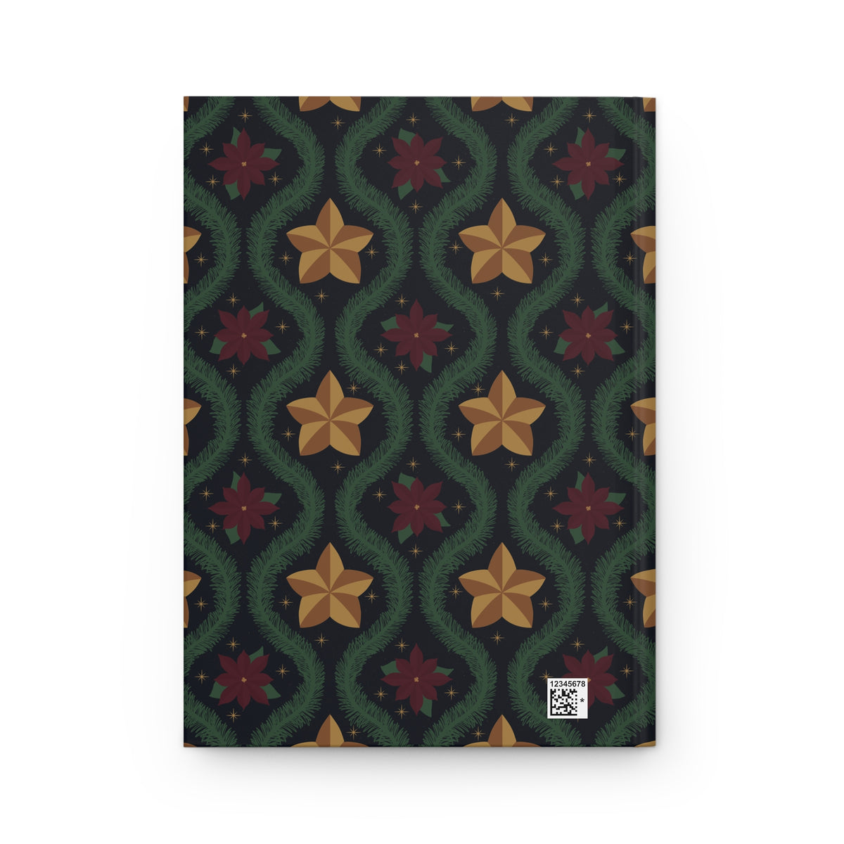 Blue Vintage Poinsettia Hardcover Journal | Christmas Lined Notebook