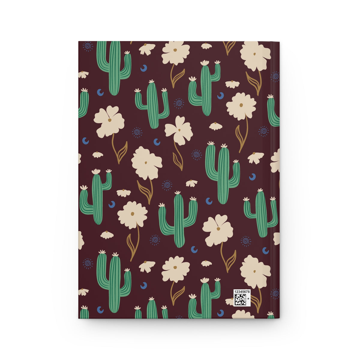 Cactus & Wildflower Hardcover Journal | Burgundy Desert Floral Notebook