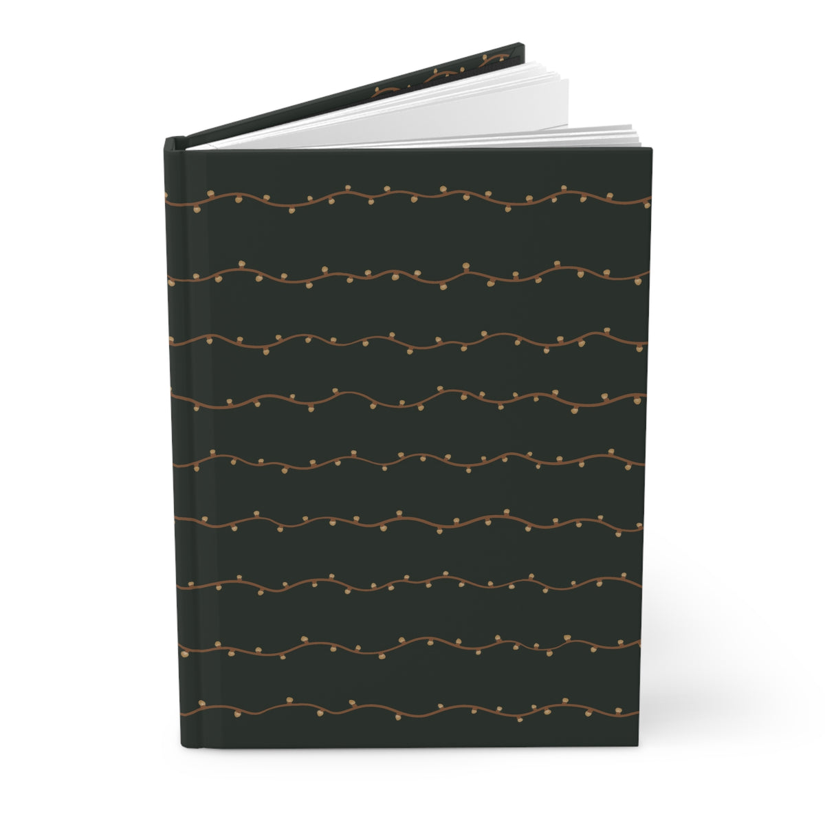 Green Vintage Christmas Lights Hardcover Journal | Holiday Lined Notebook