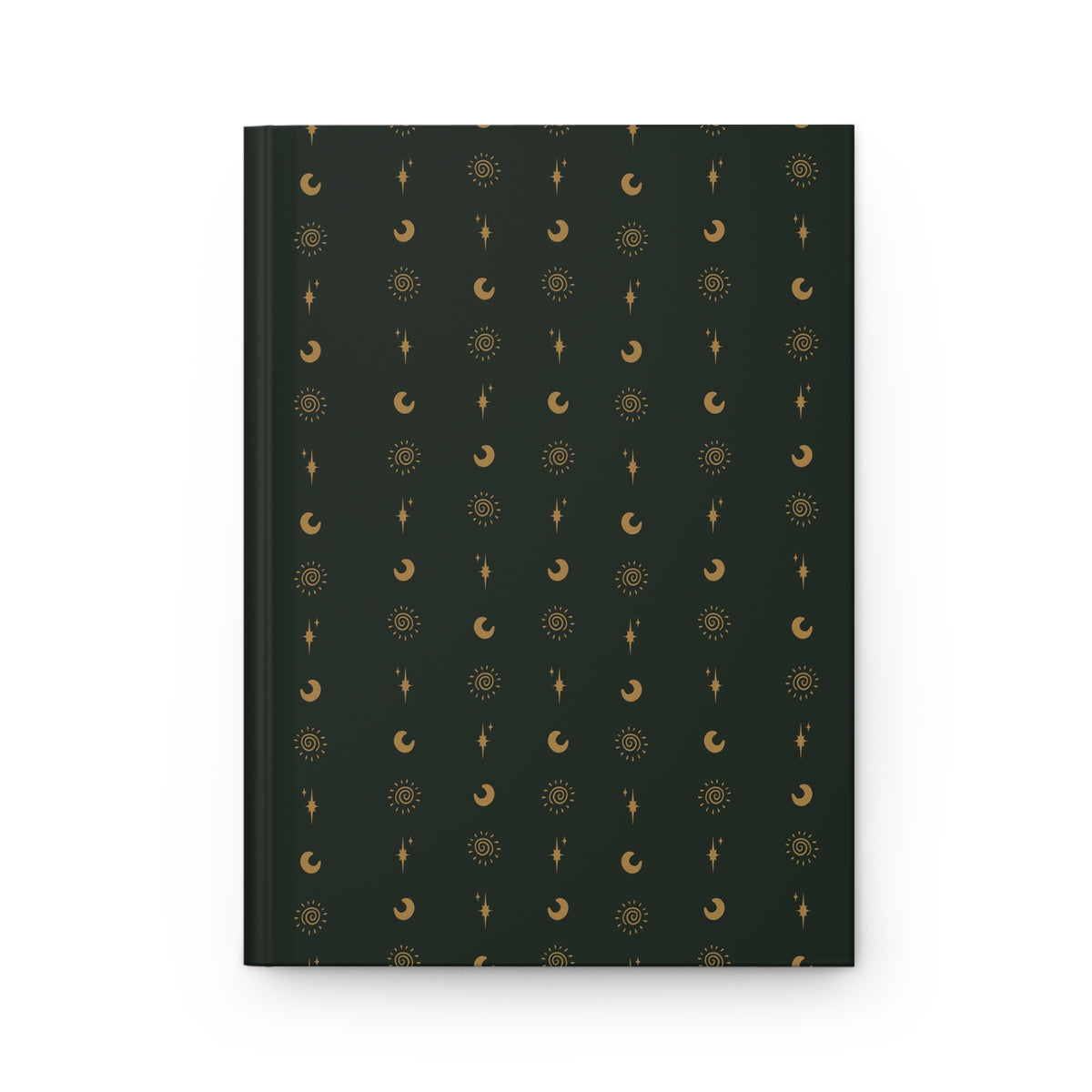 Forest Green Celestial Hardcover Journal | Gold Sun Moon & Star Notebook