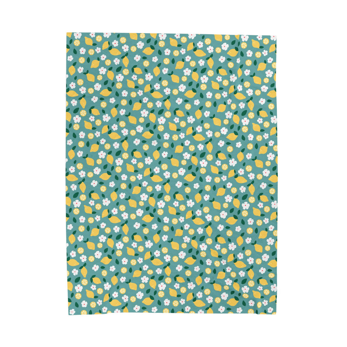 Lemon Blossom Throw Blanket – Cozy Citrus Floral Summer Blanket