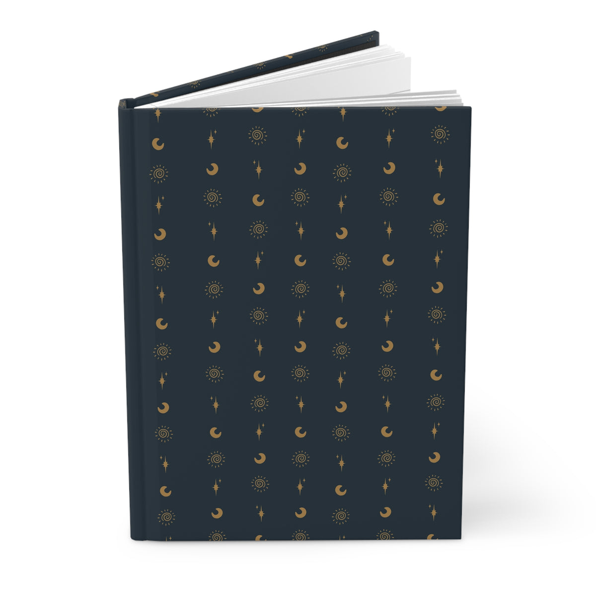 Midnight Blue Celestial Hardcover Journal | Gold Sun Moon & Star Notebook