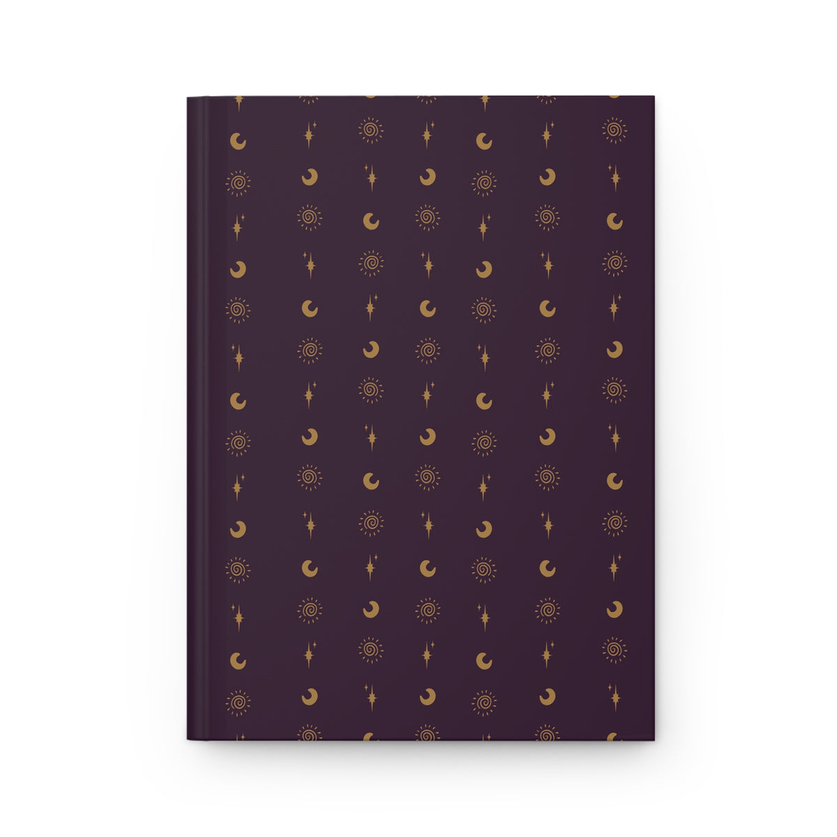 Plum & Gold Celestial Hardcover Journal | Sun Moon & Star Notebook
