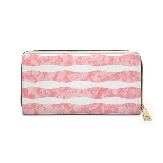 Drift & Daydream: Blush Drift Lines Zipper Wallet