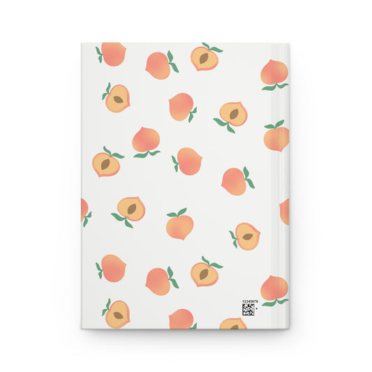 Blush Peach Journal | Pink Peach Hardcover Notebook | Cottagecore Writing Journal | Botanical Peach Diary | Scattered Peach Notebook