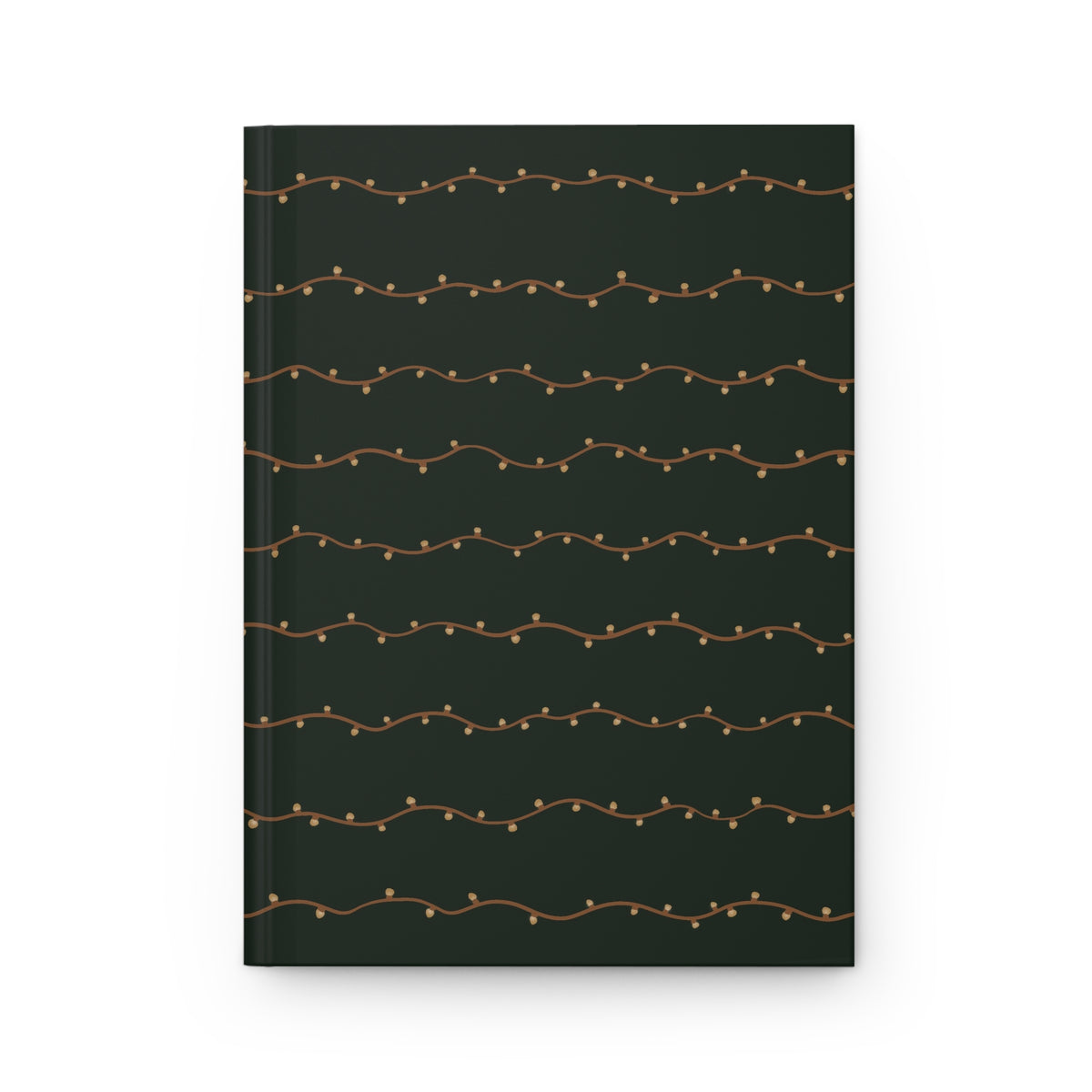 Green Vintage Christmas Lights Hardcover Journal | Holiday Lined Notebook