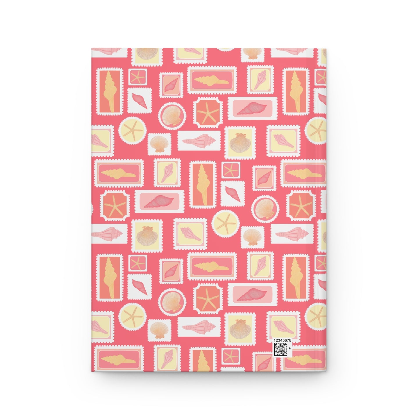 Vintage Coastal Seashell Journal | Beach Postage Stamp Notebook | Retro Ocean Aesthetic Diary | Pink Summer Shell Notebook | Cute Coastal Gift for Her