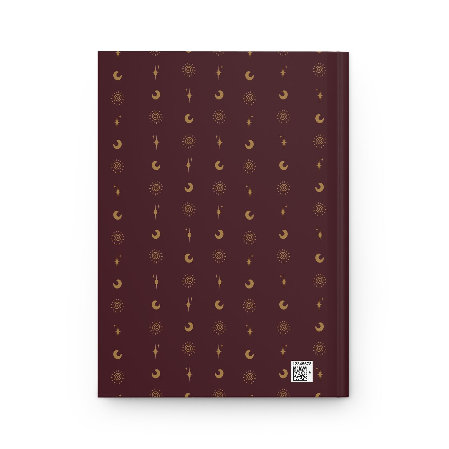 Burgundy & Gold Celestial Hardcover Journal | Sun Moon & Star Notebook