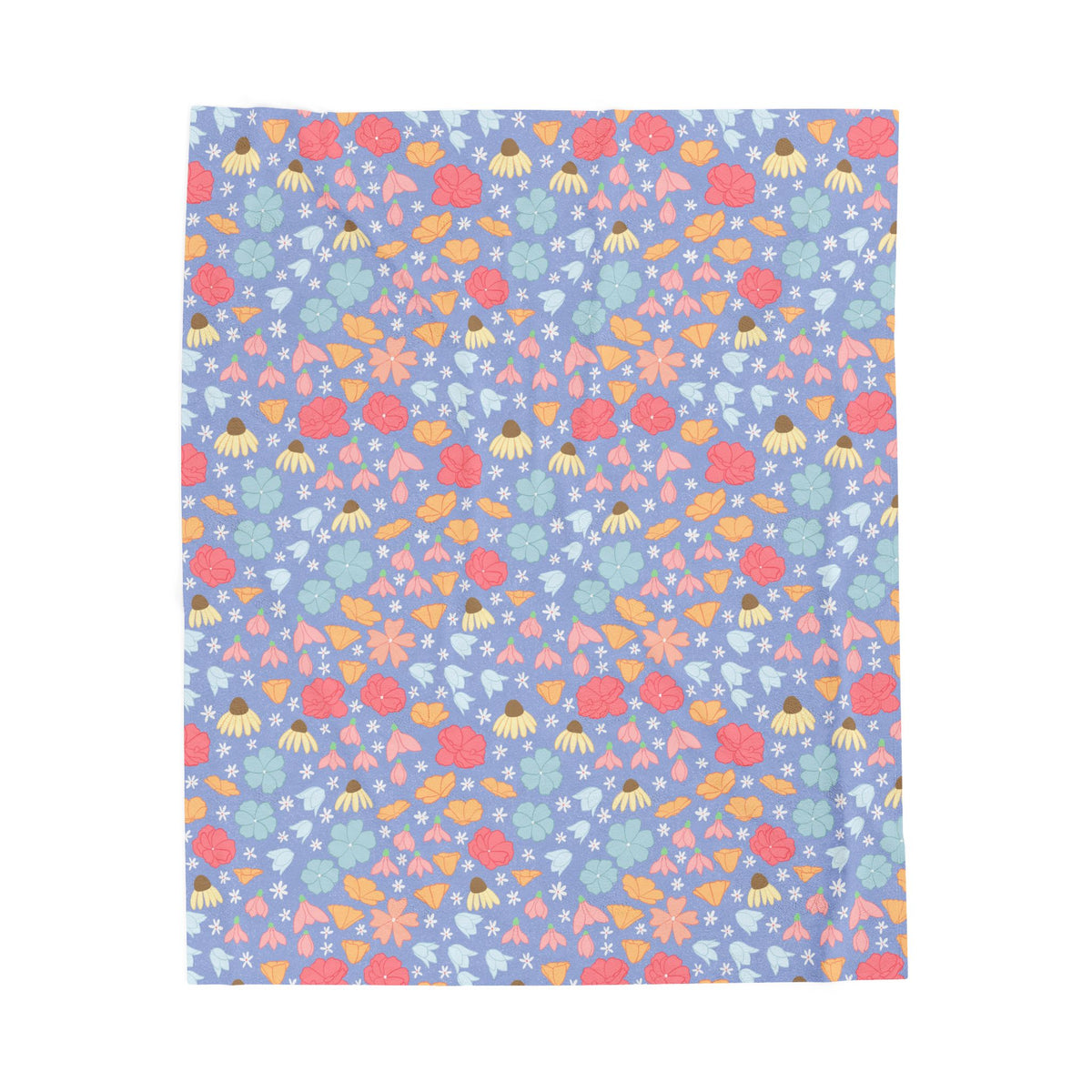 Spring Meadow Floral Throw Blanket – Cottagecore Wildflower Pastel Botanical Cozy Home Decor