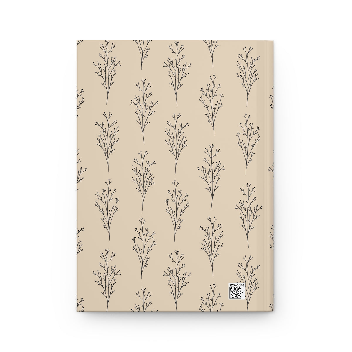 Cream & Black Botanical Hardcover Journal | Minimalist Lined Notebook