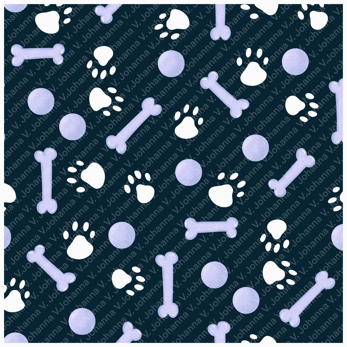 Basset Hound Seamless Pattern Bundle Purple | Florals, Botanicals & Dog Toys | 12x12” PNGs | Digital Download | Commercial & Personal