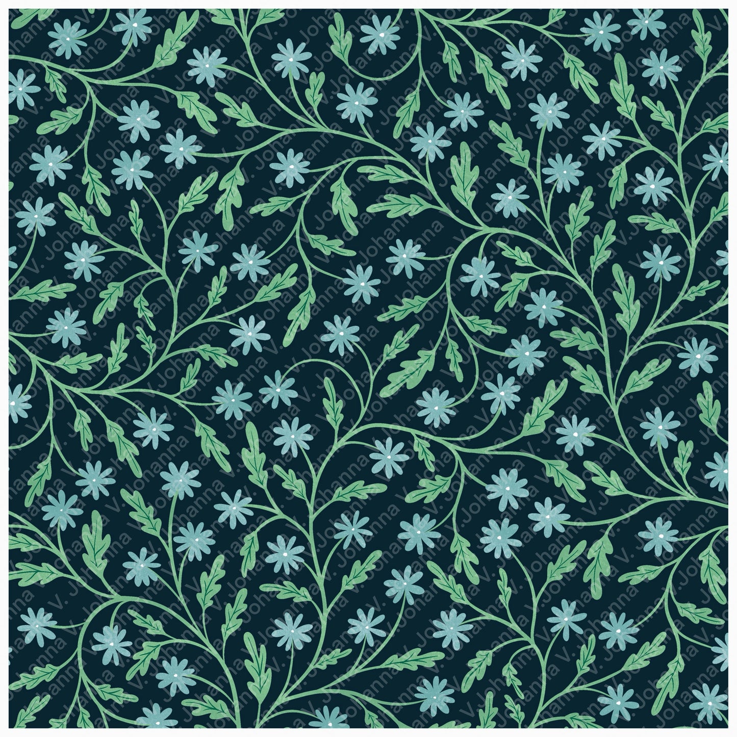 Seamless Blooming Vines Pattern | Spring Floral Greenery