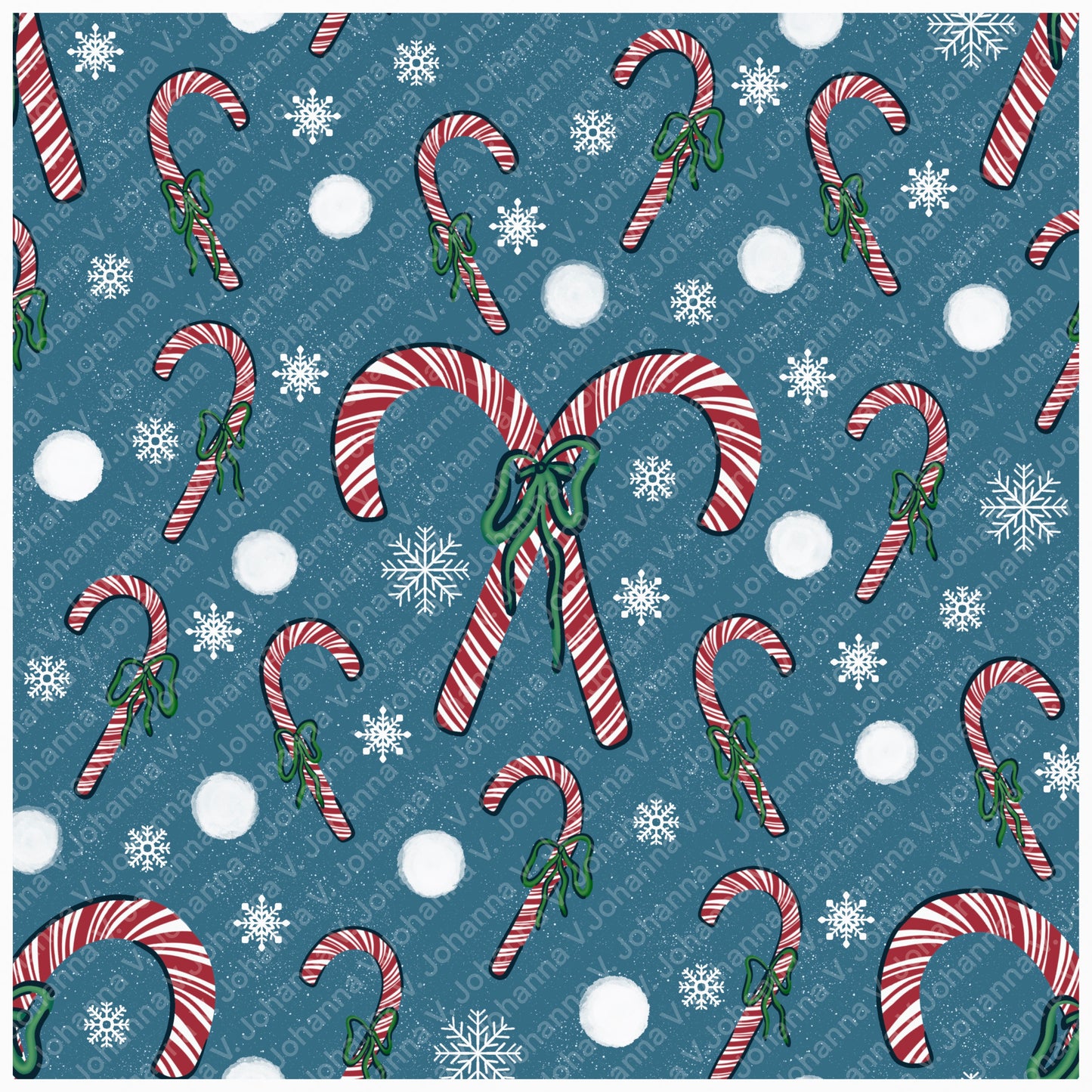 Christmas Basset Hound Seamless Pattern Bundle Blue | Ornaments, Lights, Gifts & Candy Canes | 12x12” PNGs | Digital Download | Commercial & Personal