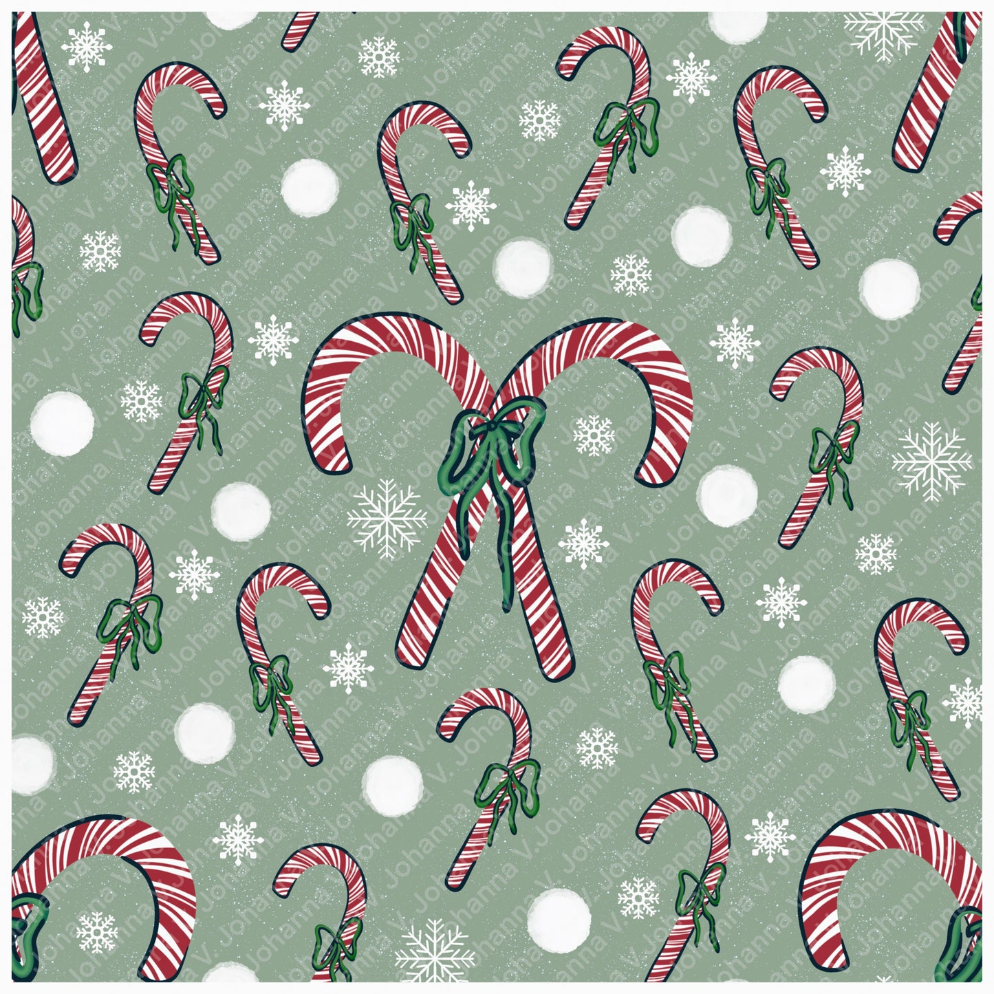 Christmas Basset Hound Seamless Pattern Bundle Green | Ornaments, Lights, Gifts & Candy Canes | 12x12” PNGs | Digital Download | Commercial & Personal