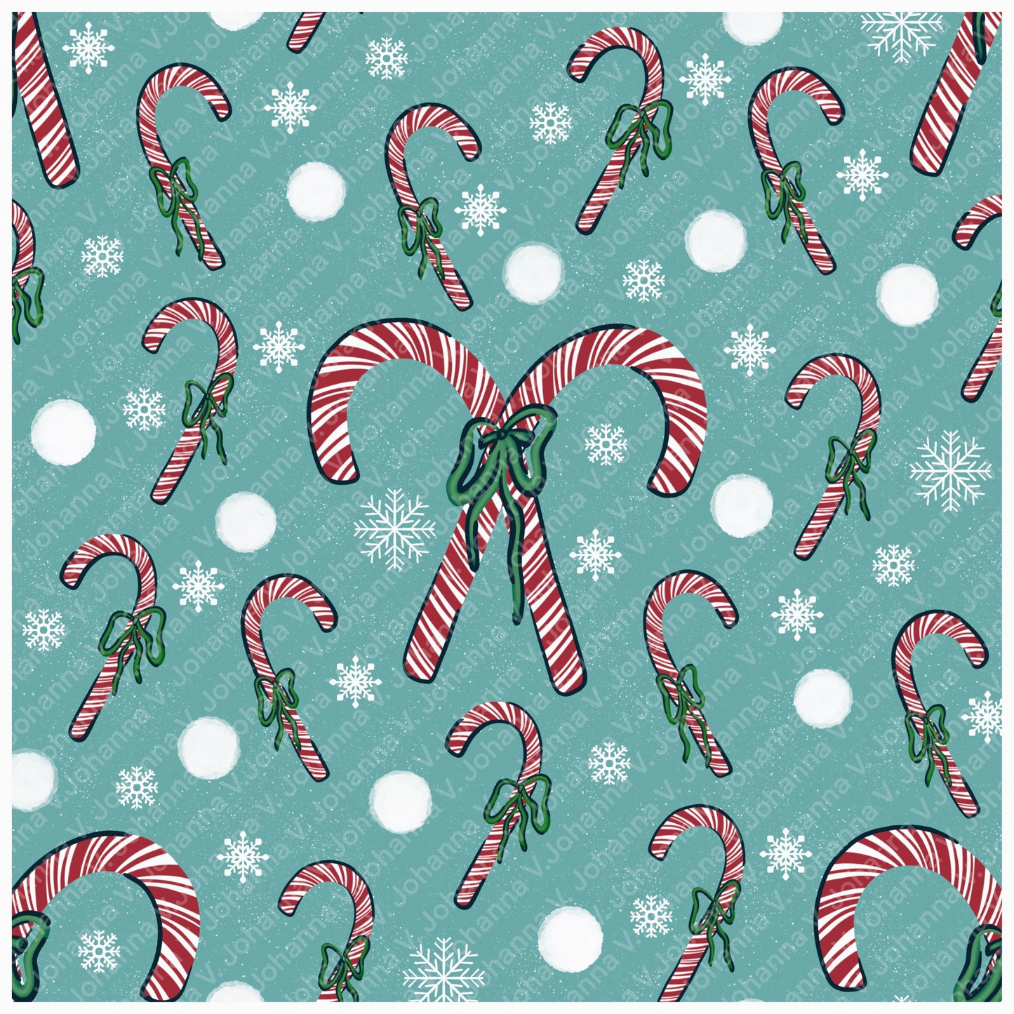 Christmas Basset Hound Seamless Pattern Bundle Blue Green | Ornaments, Lights, Gifts & Candy Canes | 12x12” PNGs | Digital Download | Commercial & Personal