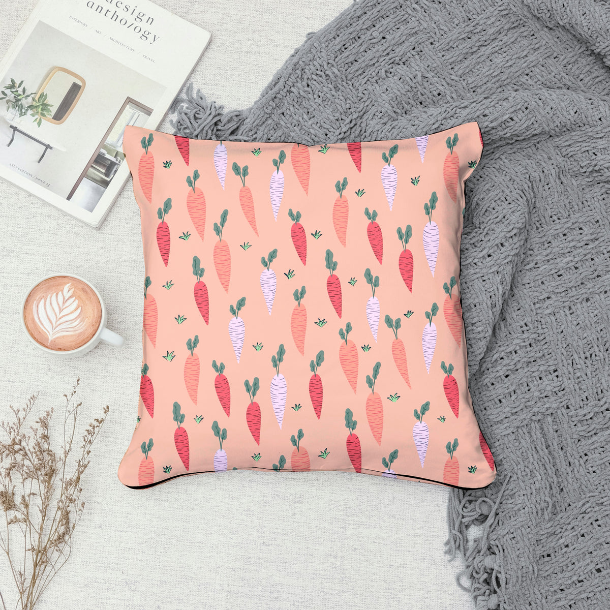Seamless Carrot Pattern Pink | Cute Spring Carrots | Whimsical Digital Paper PNG for Sublimation & POD