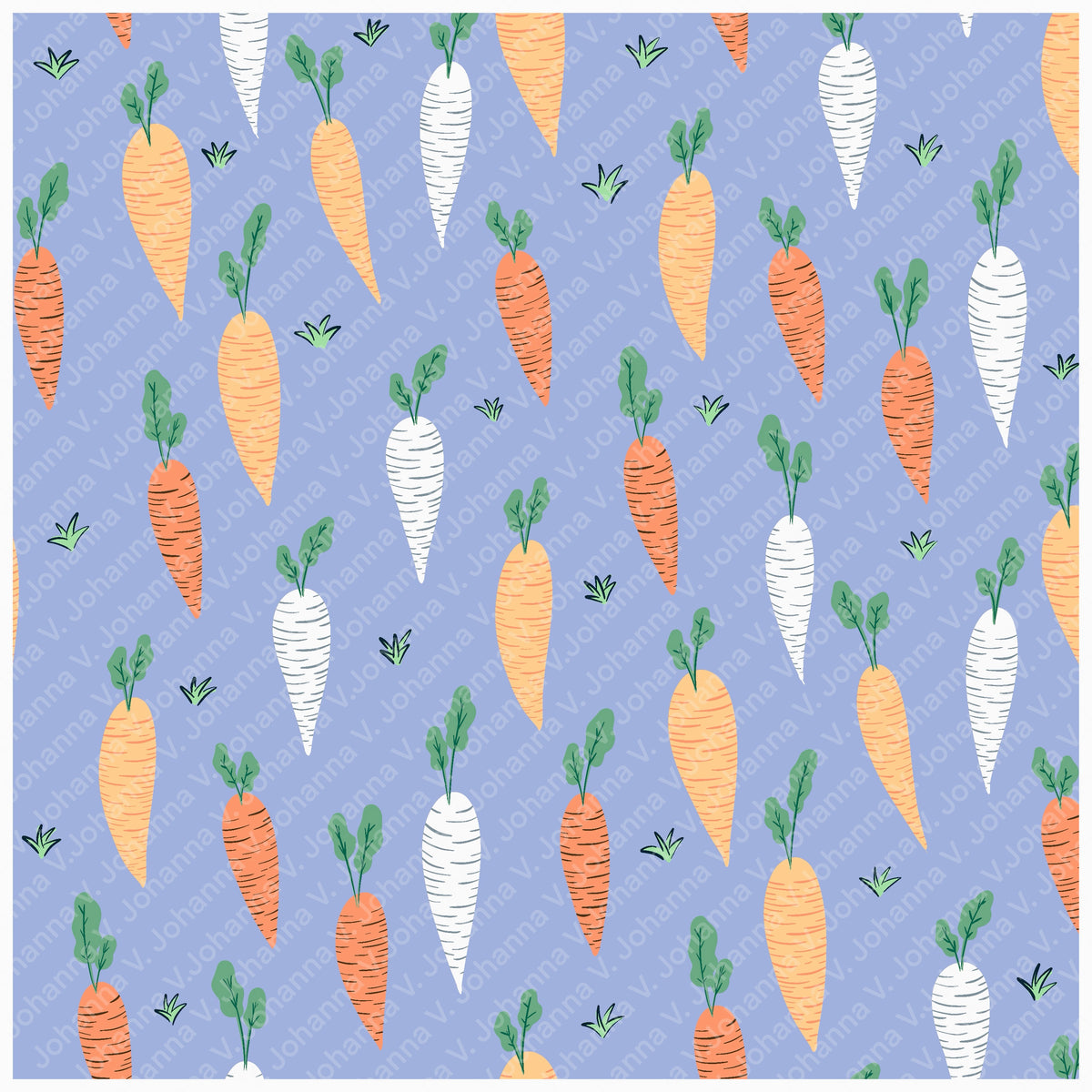 Spring Bunny Pattern Collection Purple | Bunnies, Flowers & Carrots | Seamless Digital Paper PNG for Sublimation & POD