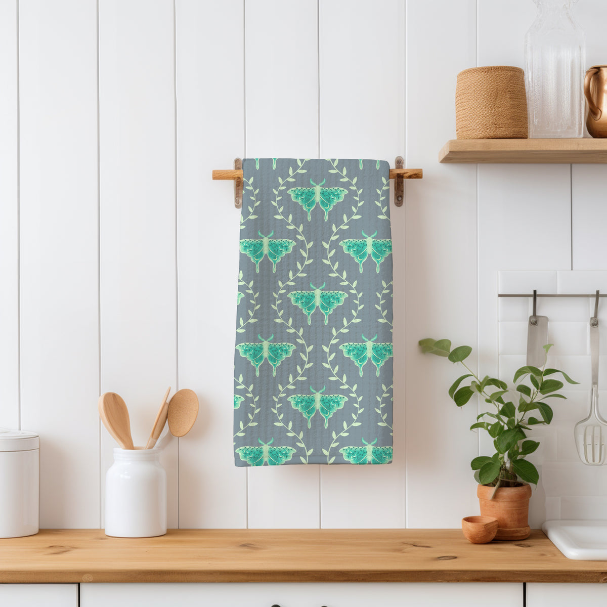 Whimsical Moth Seamless Pattern Grey – Dreamy 12x12” PNG, 300 DPI, Commercial Use