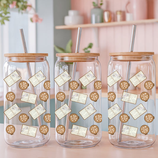 Hot Cocoa Glass Can Wrap PNG | Cozy Winter Cocoa Cup Design | Cute Drink Sublimation Wrap 12.75x6.5