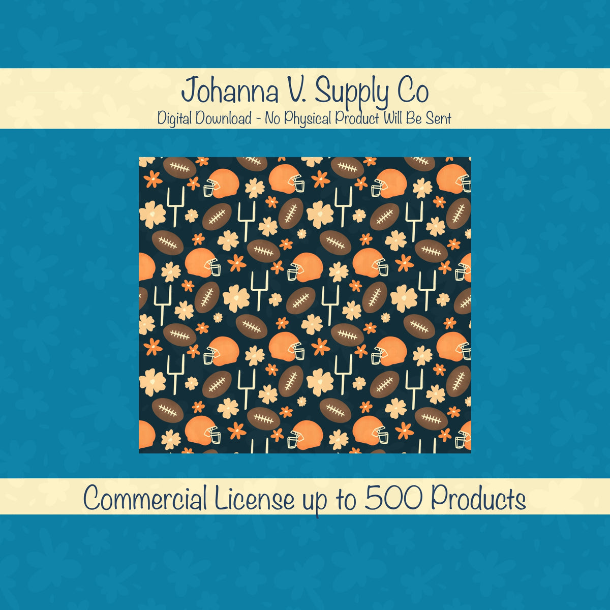 Cute Football Tumbler Wrap PNG | 20oz Skinny Cup Design for Game Day