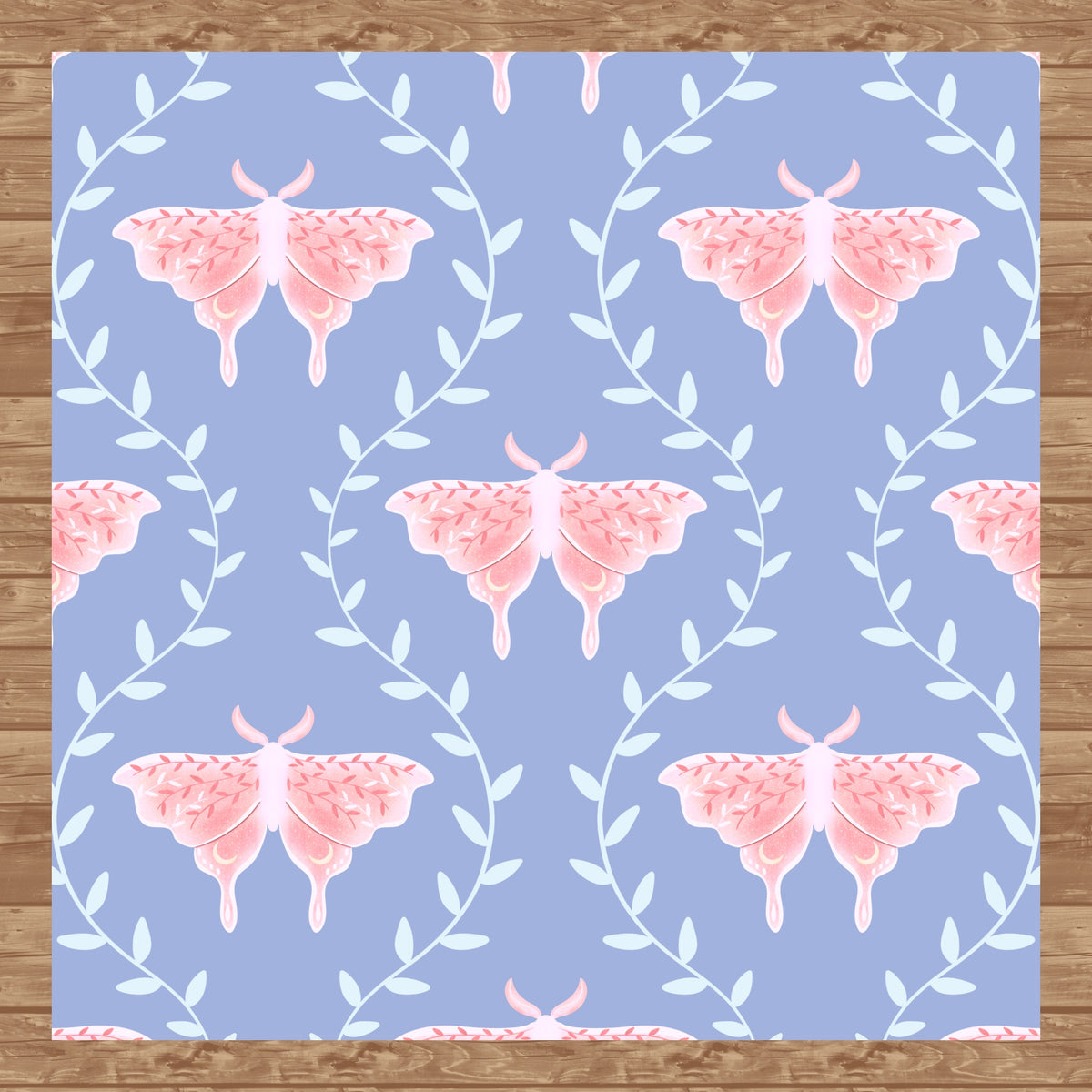 Whimsical Moth Seamless Pattern Digital File – Dreamy 12x12” PNG, 300 DPI, Commercial Use