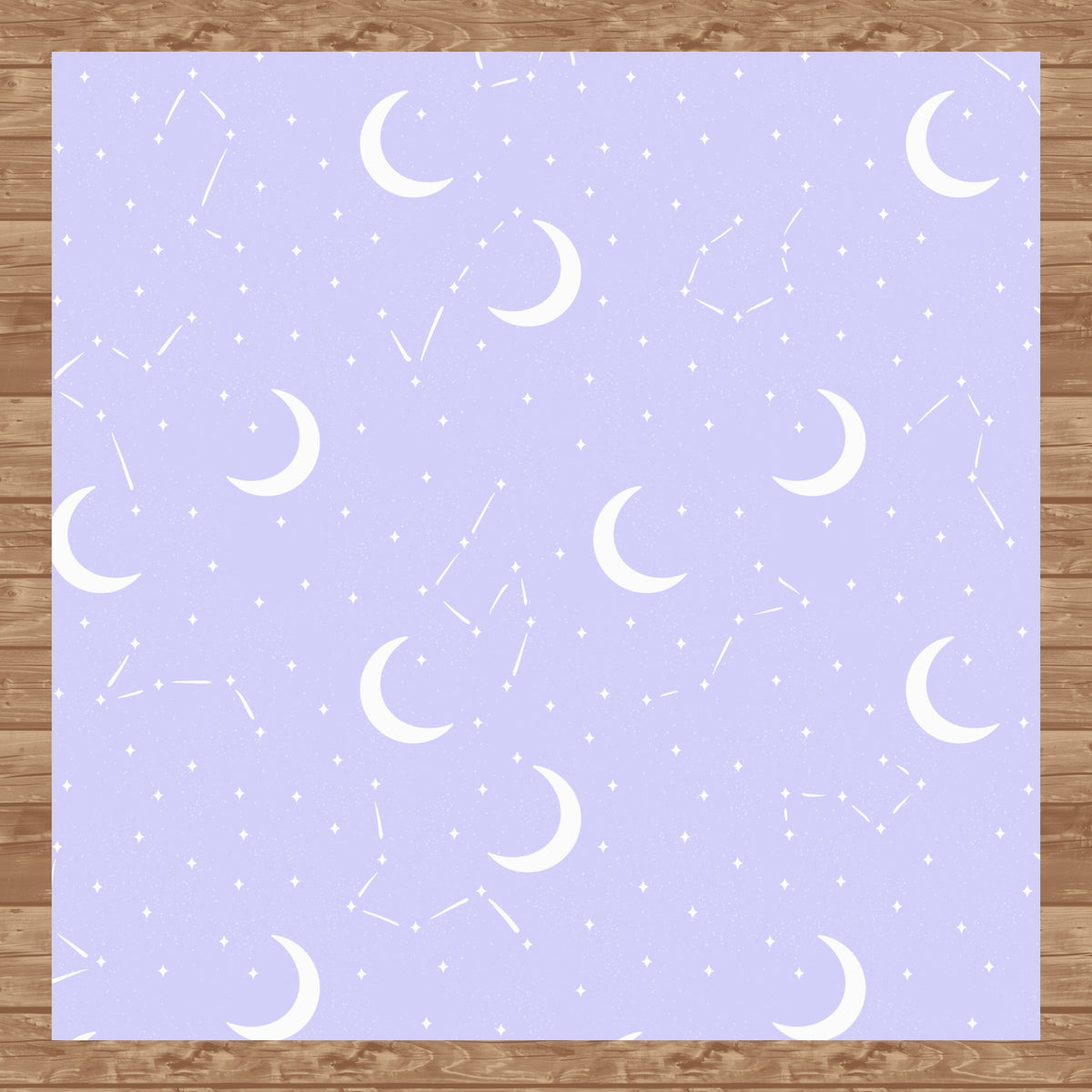 Moon & Constellation Seamless Pattern Light Purple | Celestial Digital Design | 12x12 PNG Download