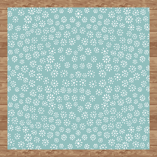 Cute Drawn Daisy Seamless Pattern Green | Floral Digital Download | 12x12 PNG