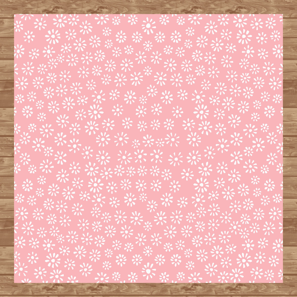 Cute Drawn Daisy Seamless Pattern Pink | Floral Digital Download | 12x12 PNG