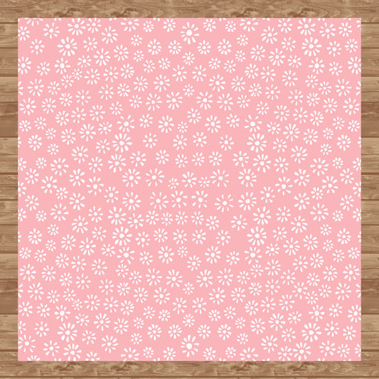 Cute Drawn Daisy Seamless Pattern Pink | Floral Digital Download | 12x12 PNG