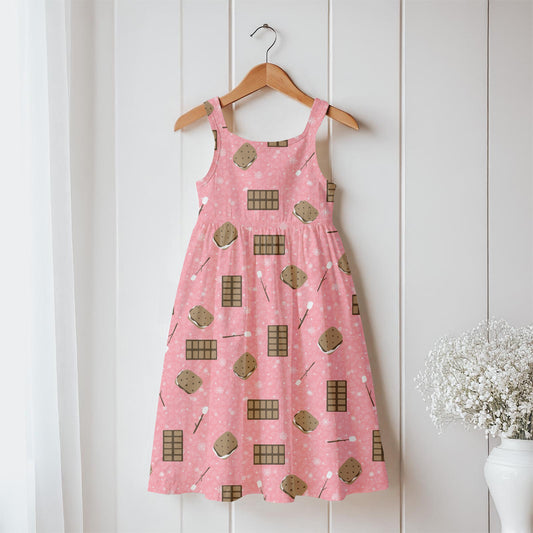 S’mores Seamless Pattern Pink | Campfire Treats PNG 12x12 | Cozy Dessert Design | Commercial Use