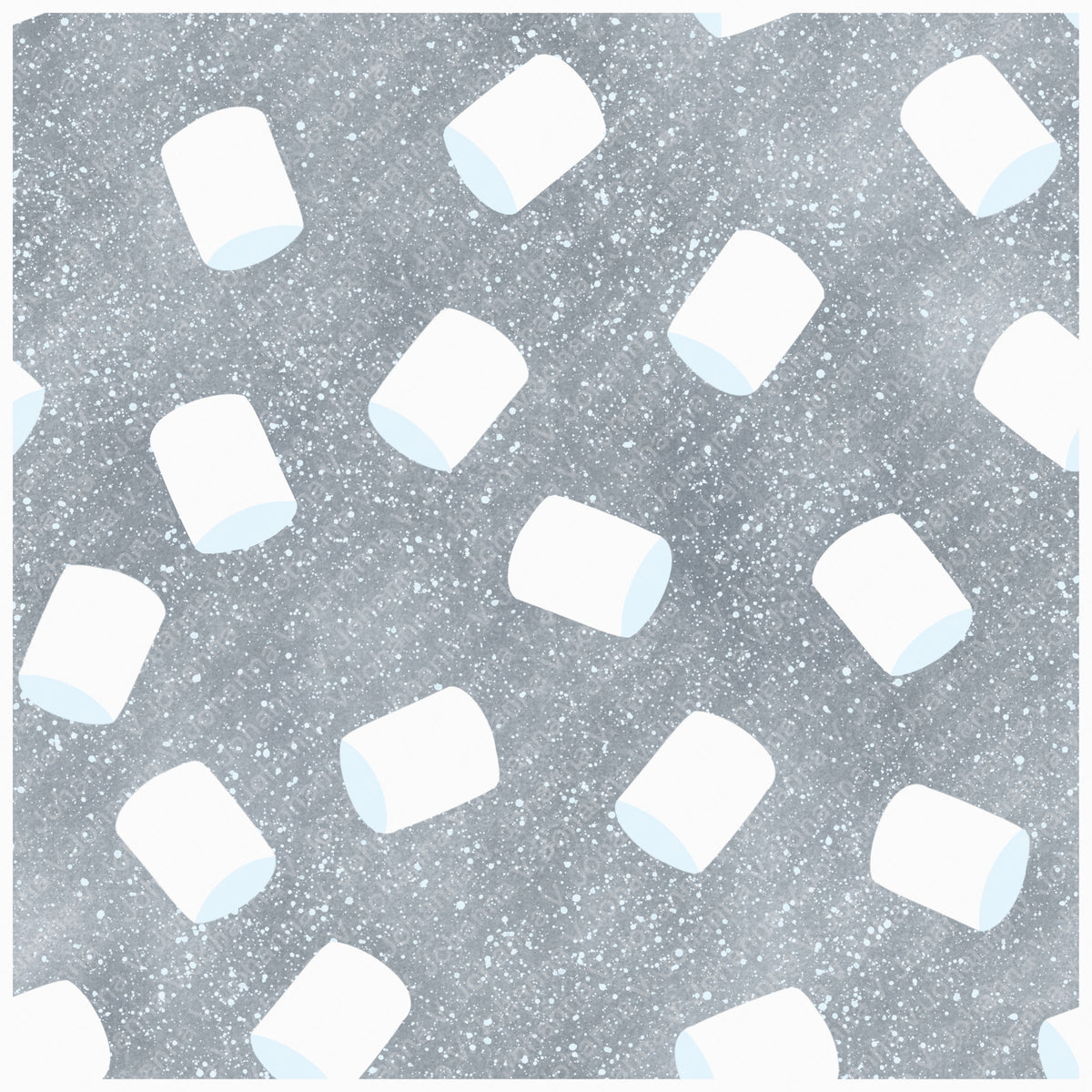 Cozy Winter Seamless Pattern Bundle Blue | S’mores, Snowmen, Mittens & Marshmallows | 12x12 PNG | Digital Download | Commercial & Personal