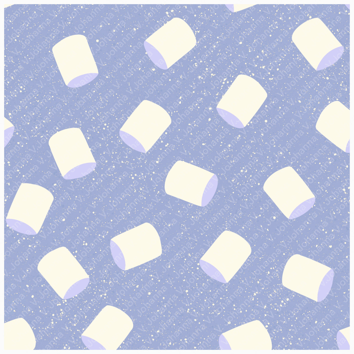 Cozy Winter Seamless Pattern Bundle Purple | S’mores, Snowmen, Mittens & Marshmallows | 12x12 PNG | Digital Download | Commercial & Personal