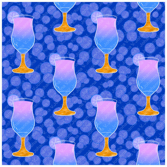 Twilight Tiki | Tropical Cocktail Seamless Pattern