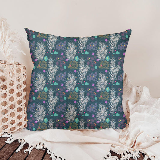 Twilight Coral Garden | Hand-Drawn Coral Reef Seamless Pattern