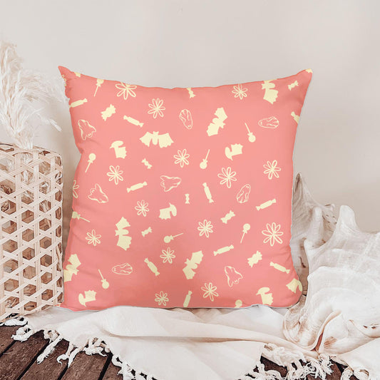 Halloween Candy Toss Seamless Pattern – Cute Spooky Treats Design (Peach Edition)