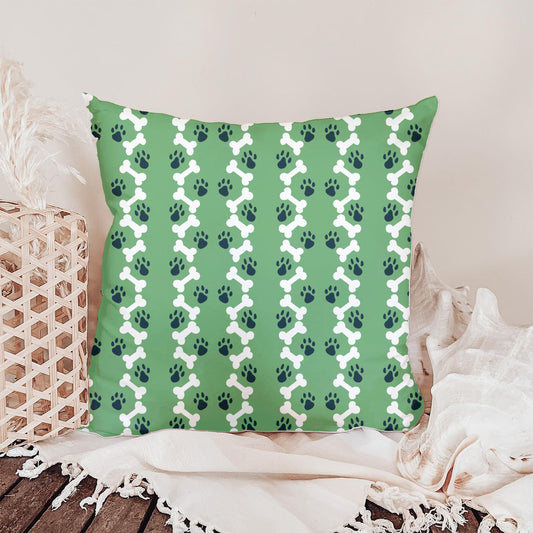 Paws & Bones Seamless Pattern – Playful Pet Print in Green | Commercial Use Surface Design