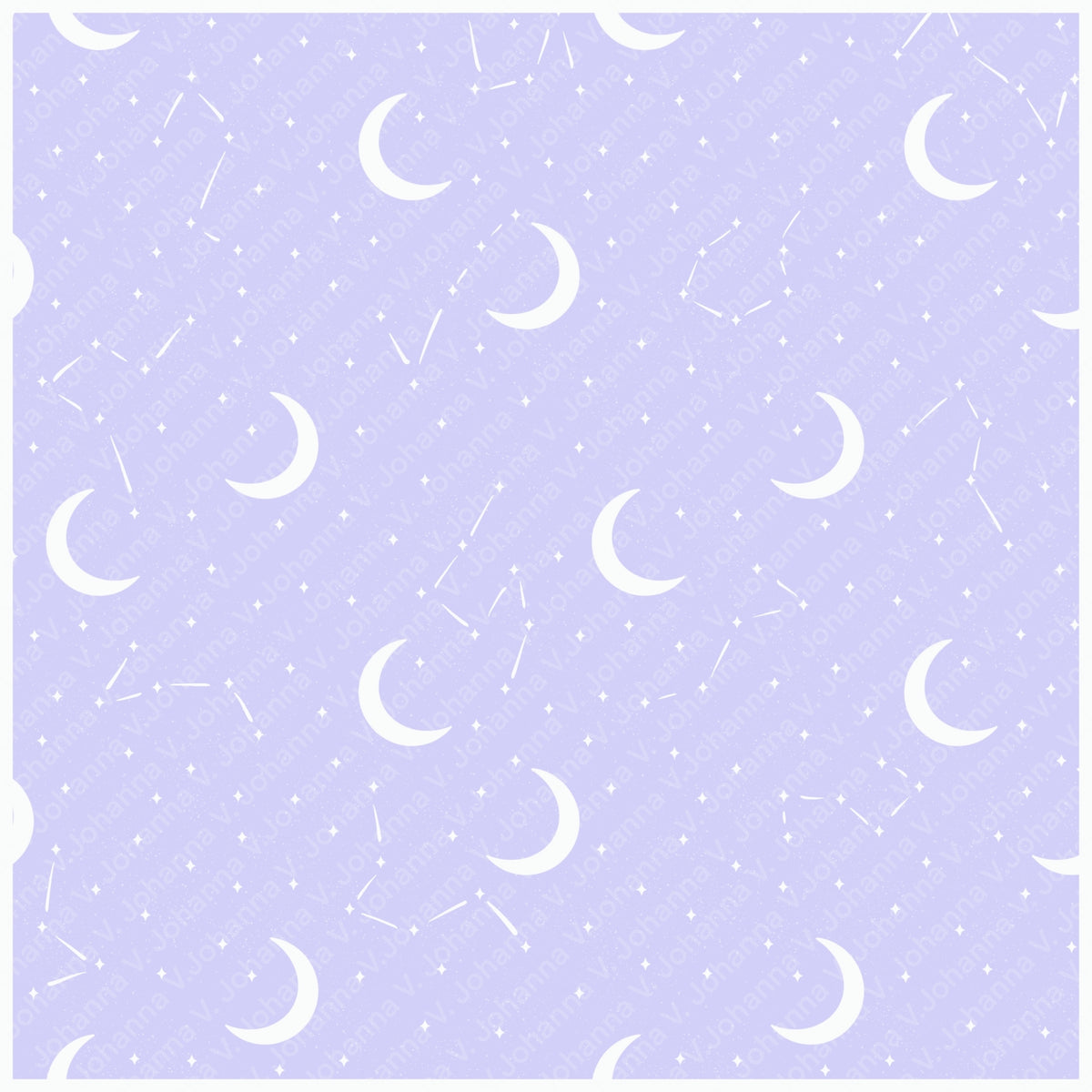 Celestial Moon in Light Lavender Seamless Pattern β Crescent Moons, Stars & Constellations