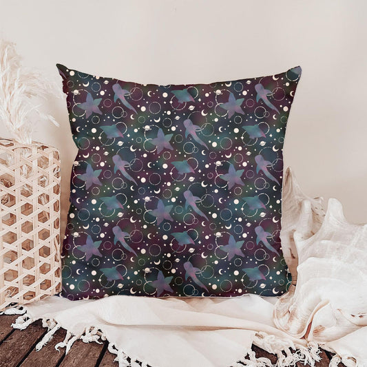 Celestial Sea Creatures and Planets Seamless Pattern