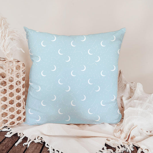 Baby Blue Celestial Moon Seamless Pattern – Crescent Moons, Stars & Constellations