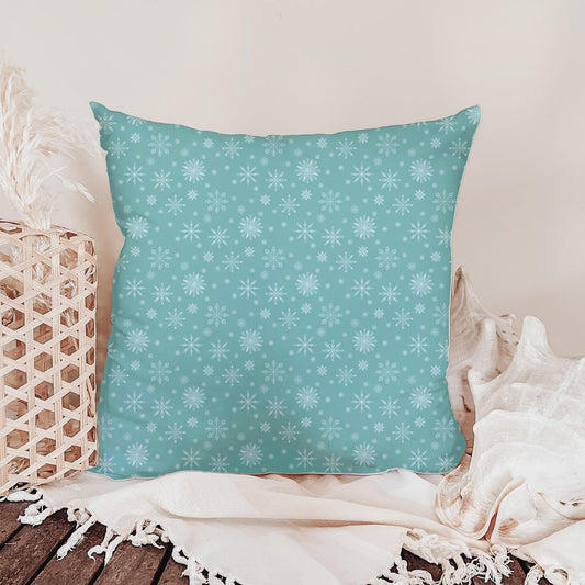 Teal Snowflake Seamless Pattern – Aqua Winter Snow & Ice Crystal Design