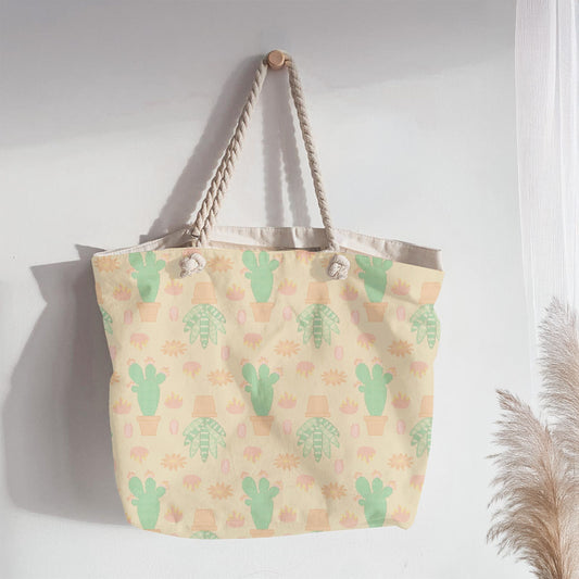 Pastel Potted Succulents | Desert Plant Seamless Pattern