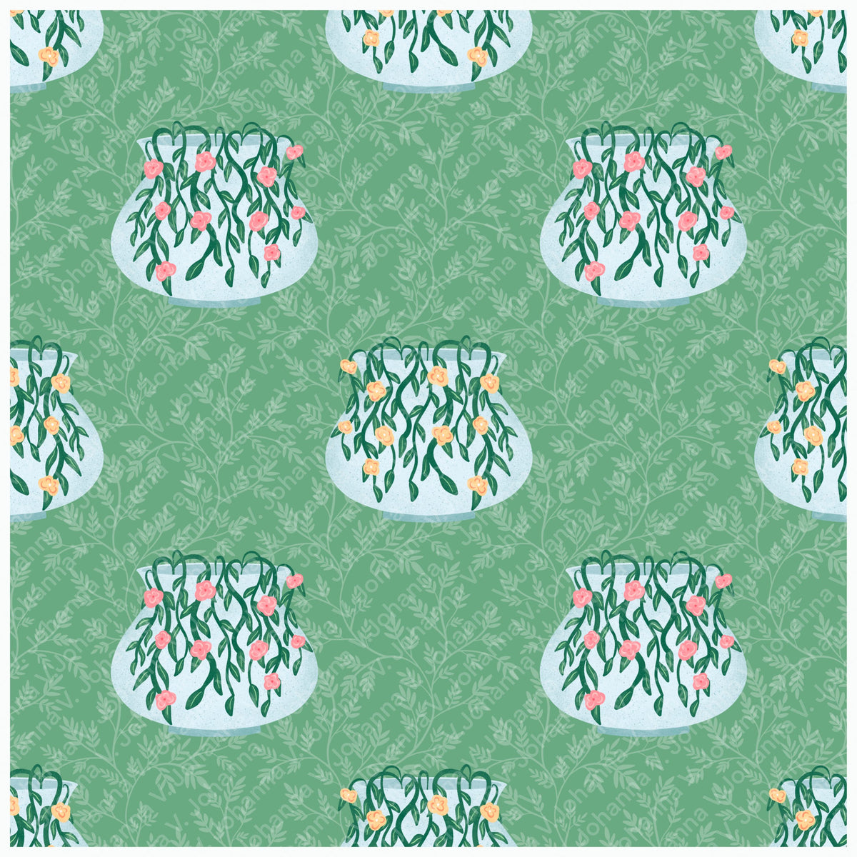 Spring Cottage Seamless Pattern Bundle | Floral Vase, Ladybug & Lavender Digital Paper Collection | Whimsical Surface Pattern Set